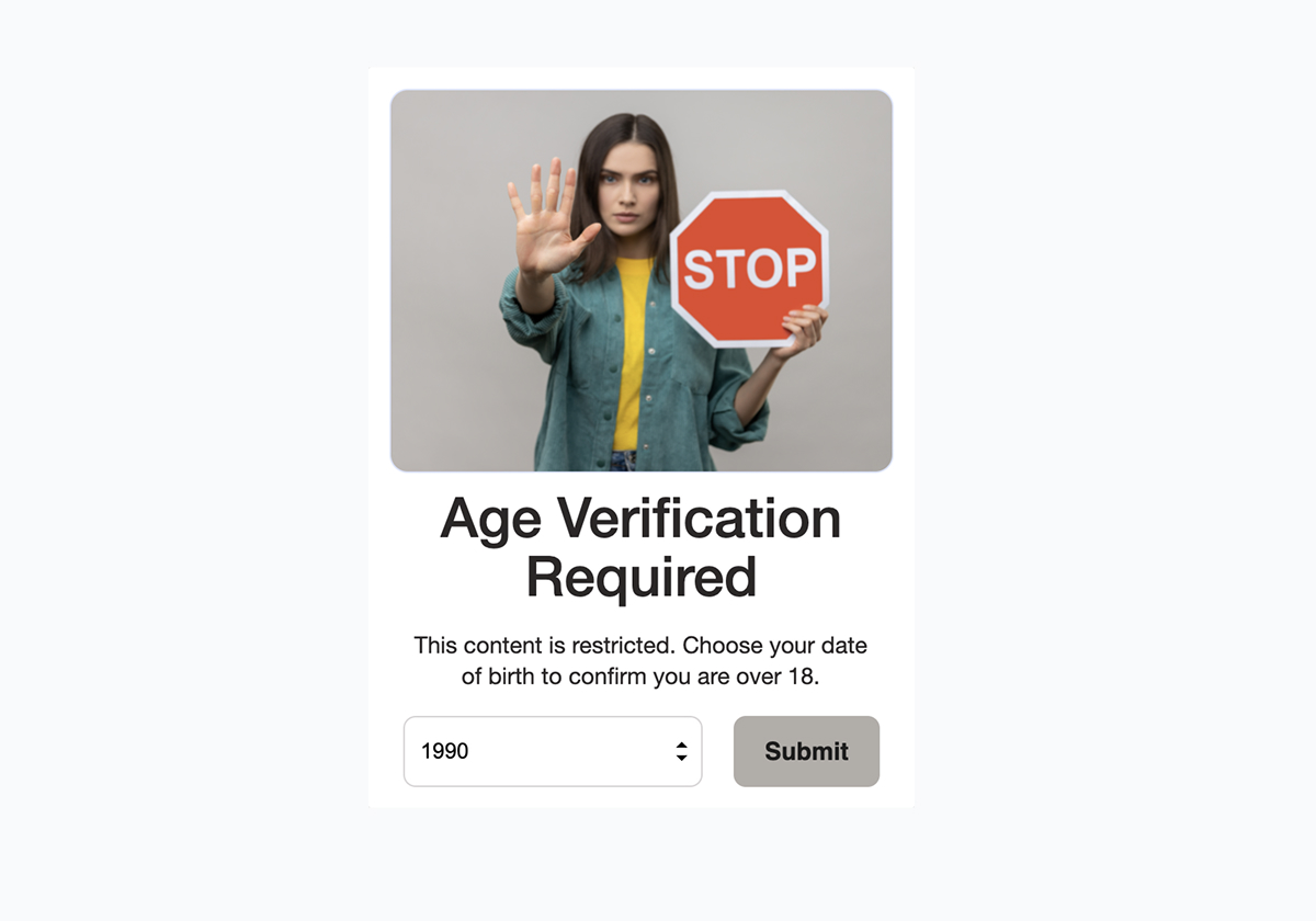 Age Verification - Human Touch Stop