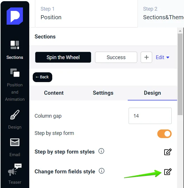Style of the Form fields