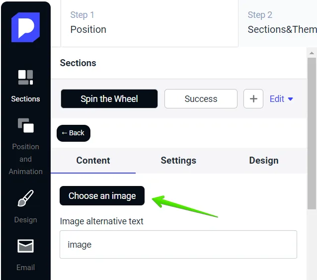 Choose an image button