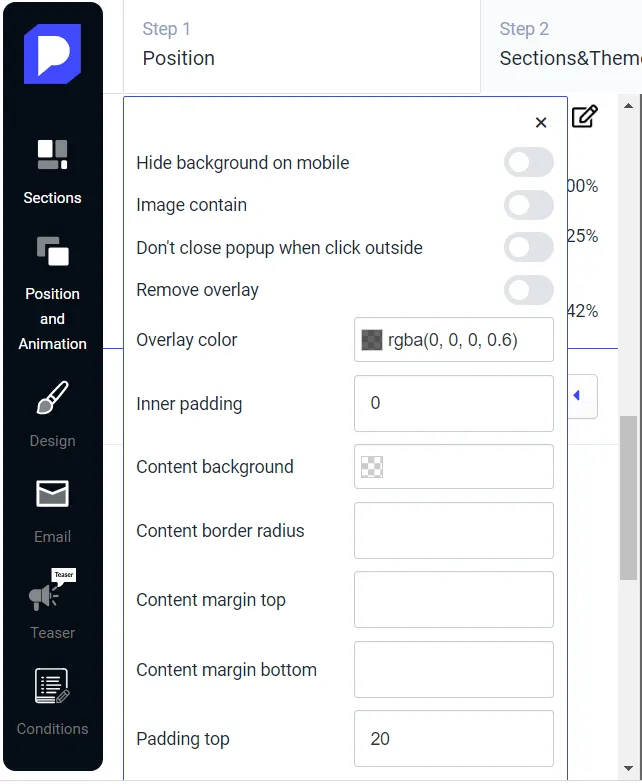 hide the background image on mobile
