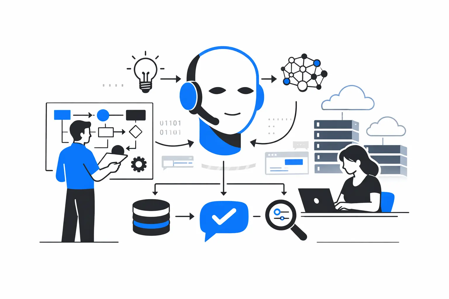Как создать ИИ-ассистента для бизнеса: разработка, интеграция, MVP и масштабирование до корпоративной системы