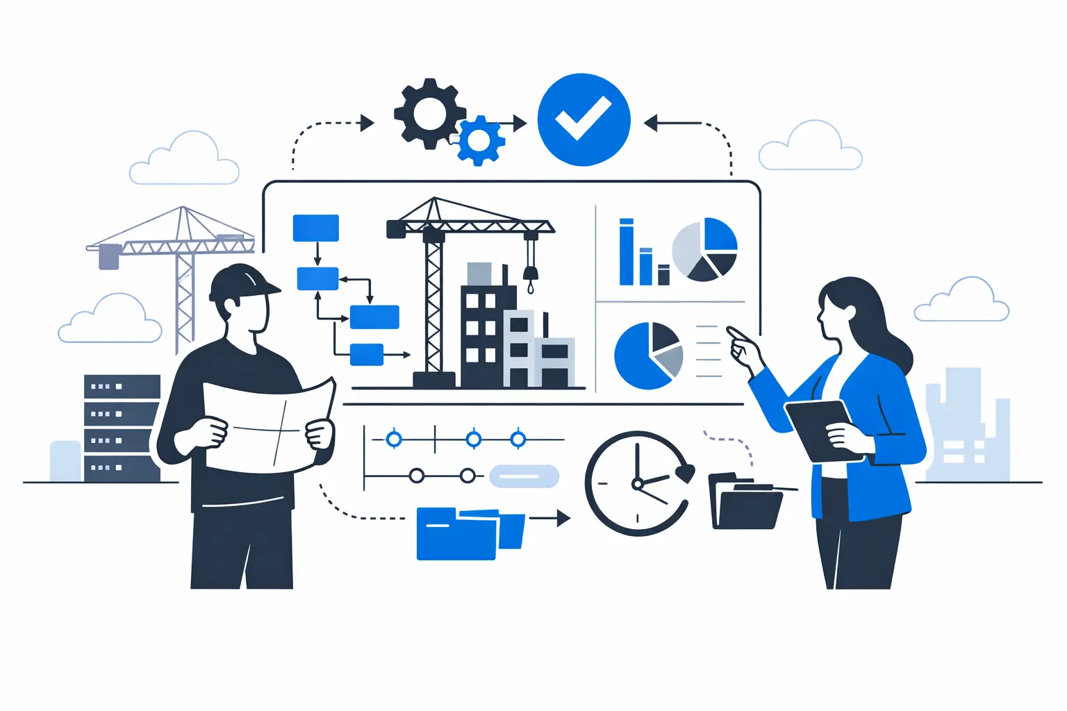 Система управления строительством для контроля сроков, бюджета, подрядчиков и цифровизации проектов