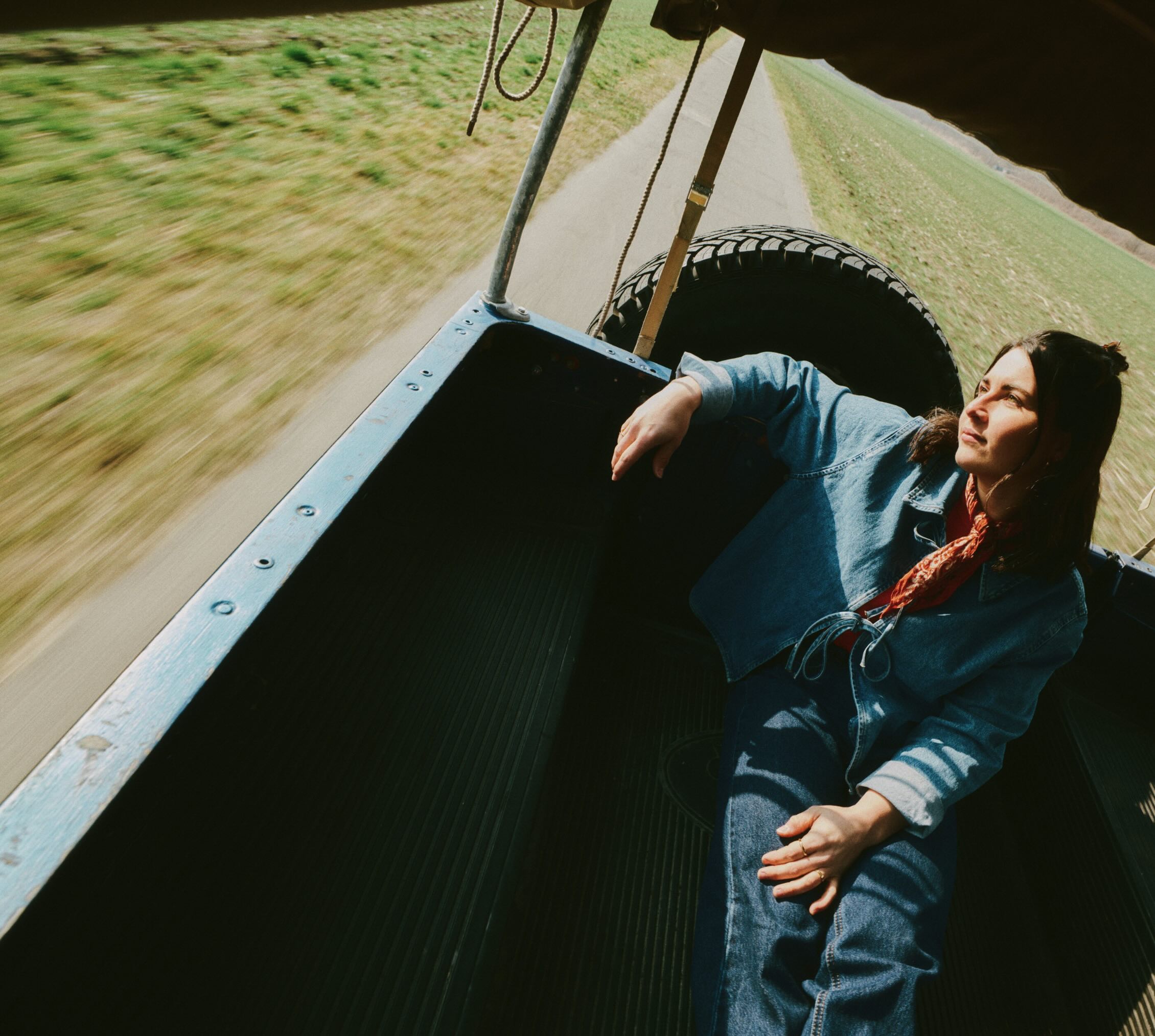Linda Elys in a truck 