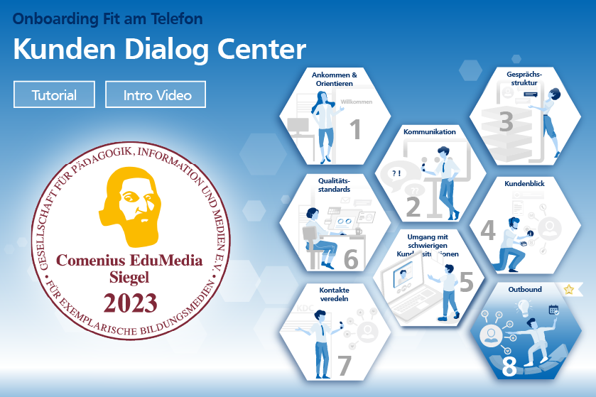 Startscreen of an E-Learning Customer Service 