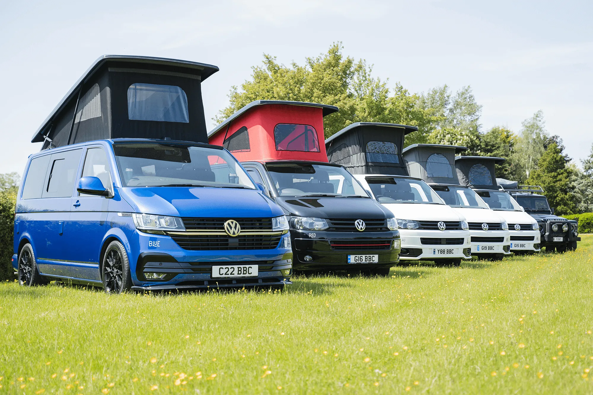 A range of VW camper vans are available for hire at Big Blue Campers. 