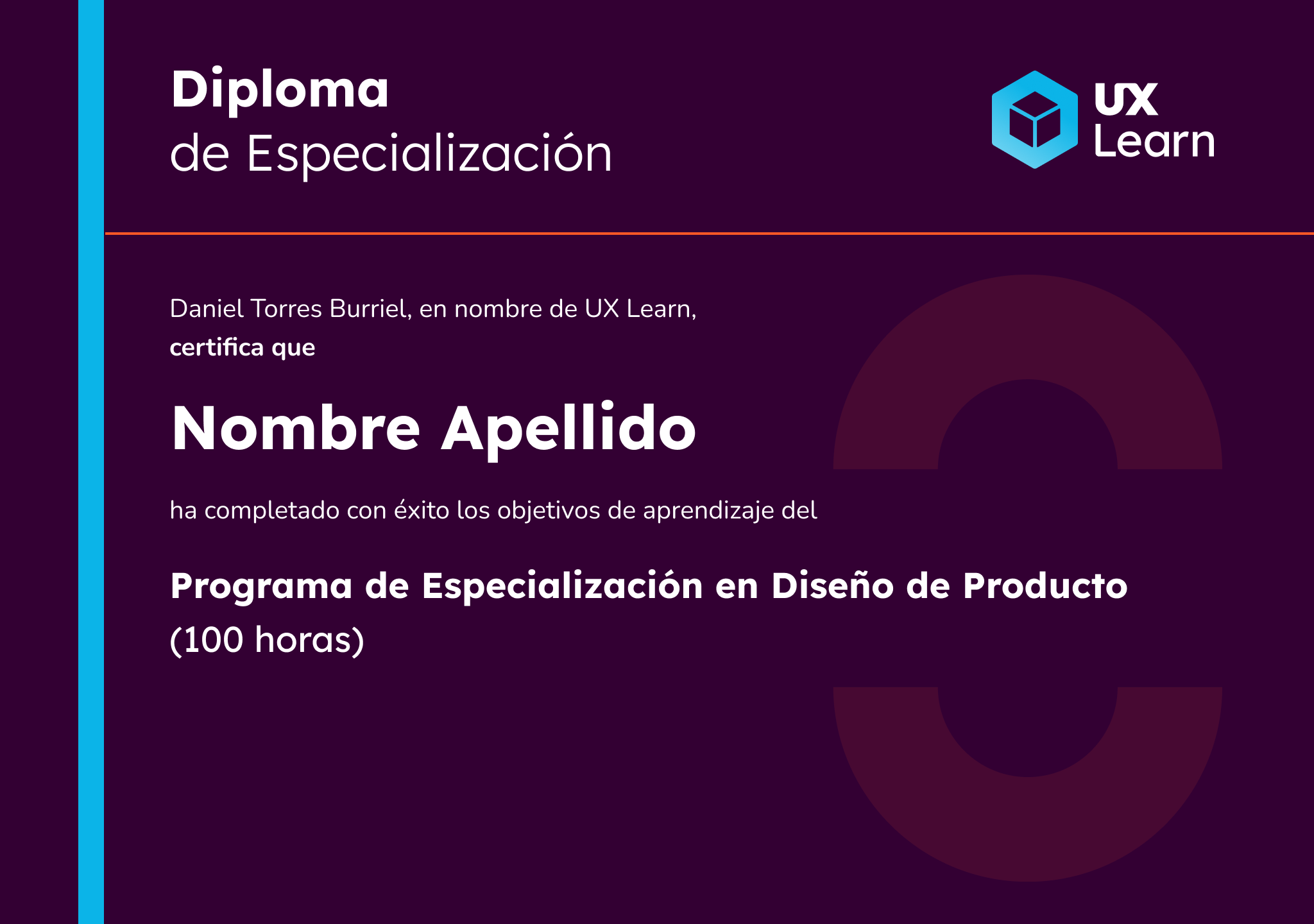 A certification example for this specific course