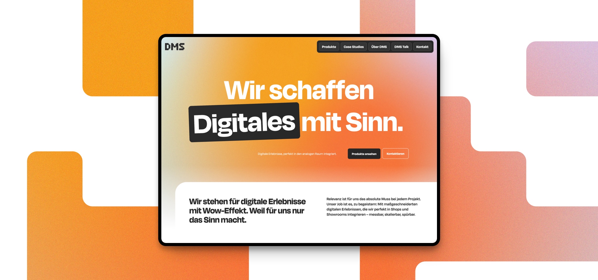 Mockup of the new website for DMS