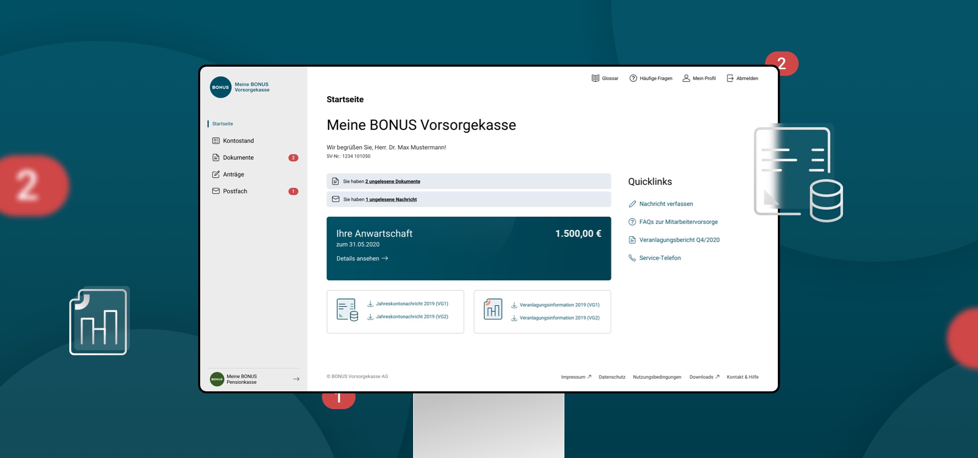 Mockup of the BONUS Portal