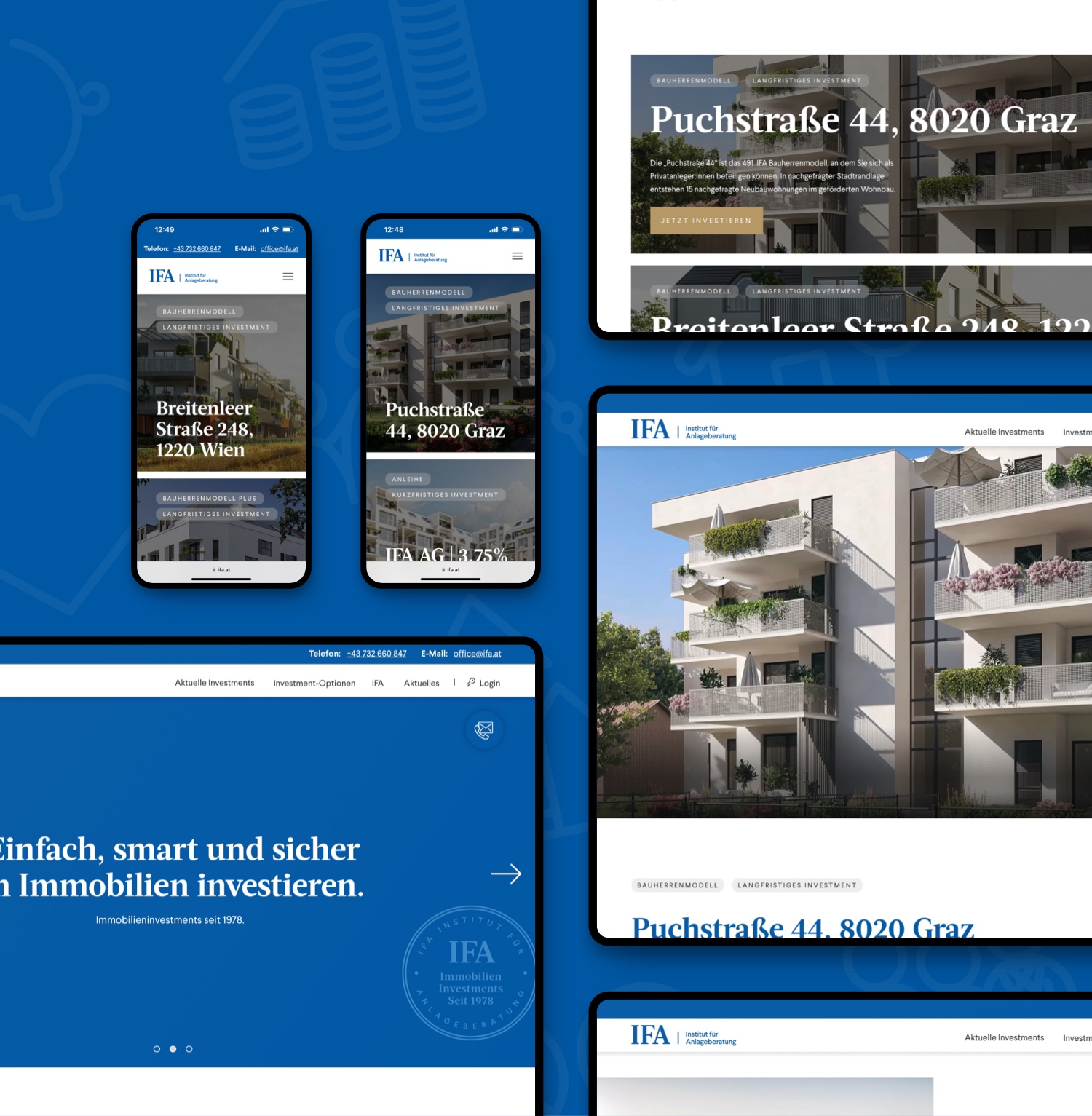 iPhone und iPad Mockups der neuen Website der IFA AG, produziert von digitalwerk