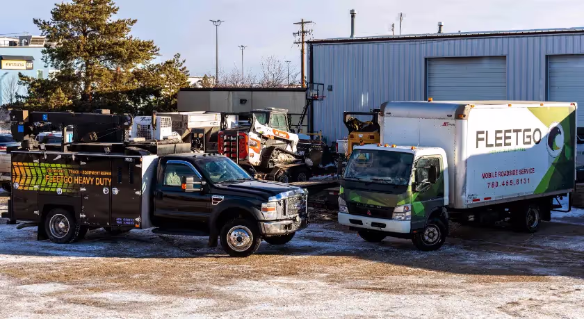 Mobile diesel mechanic performing mobile truck repairs in Edmonton, Alberta