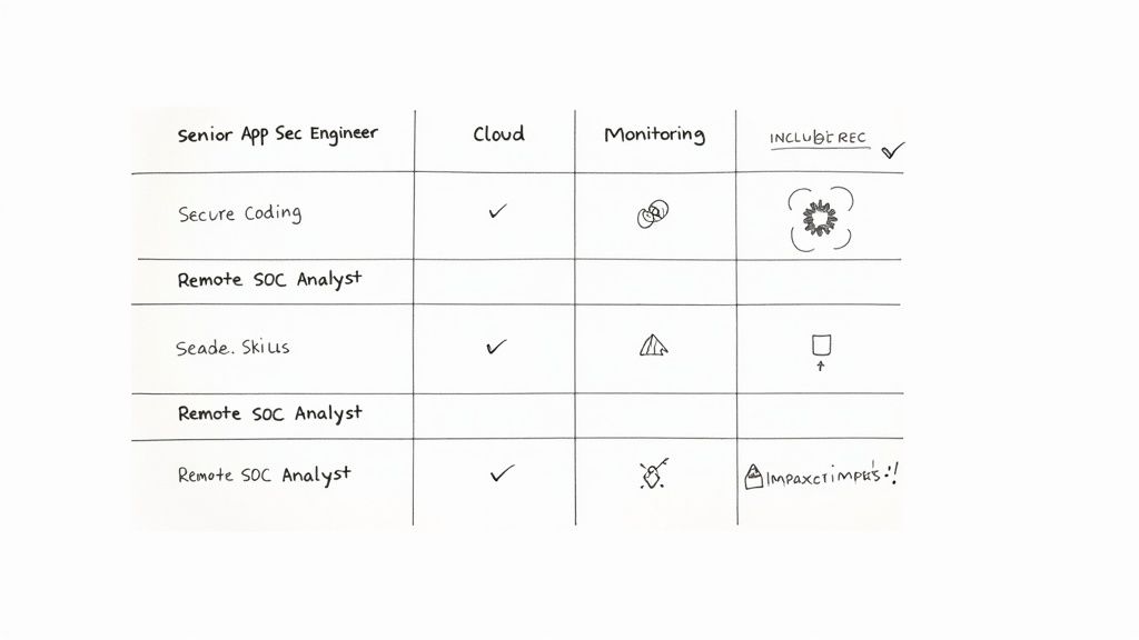 A person at a desk networking with people on a screen, representing sourcing security talent online.
