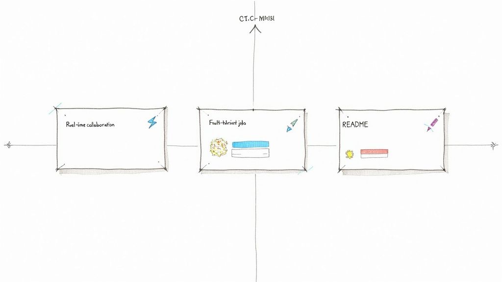 A developer's desk with a laptop open to a GitHub profile, showcasing Elixir projects.