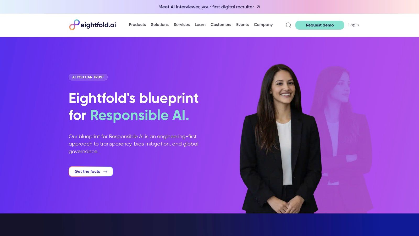 Eightfold AI's user interface showing candidate matching and skills analysis.