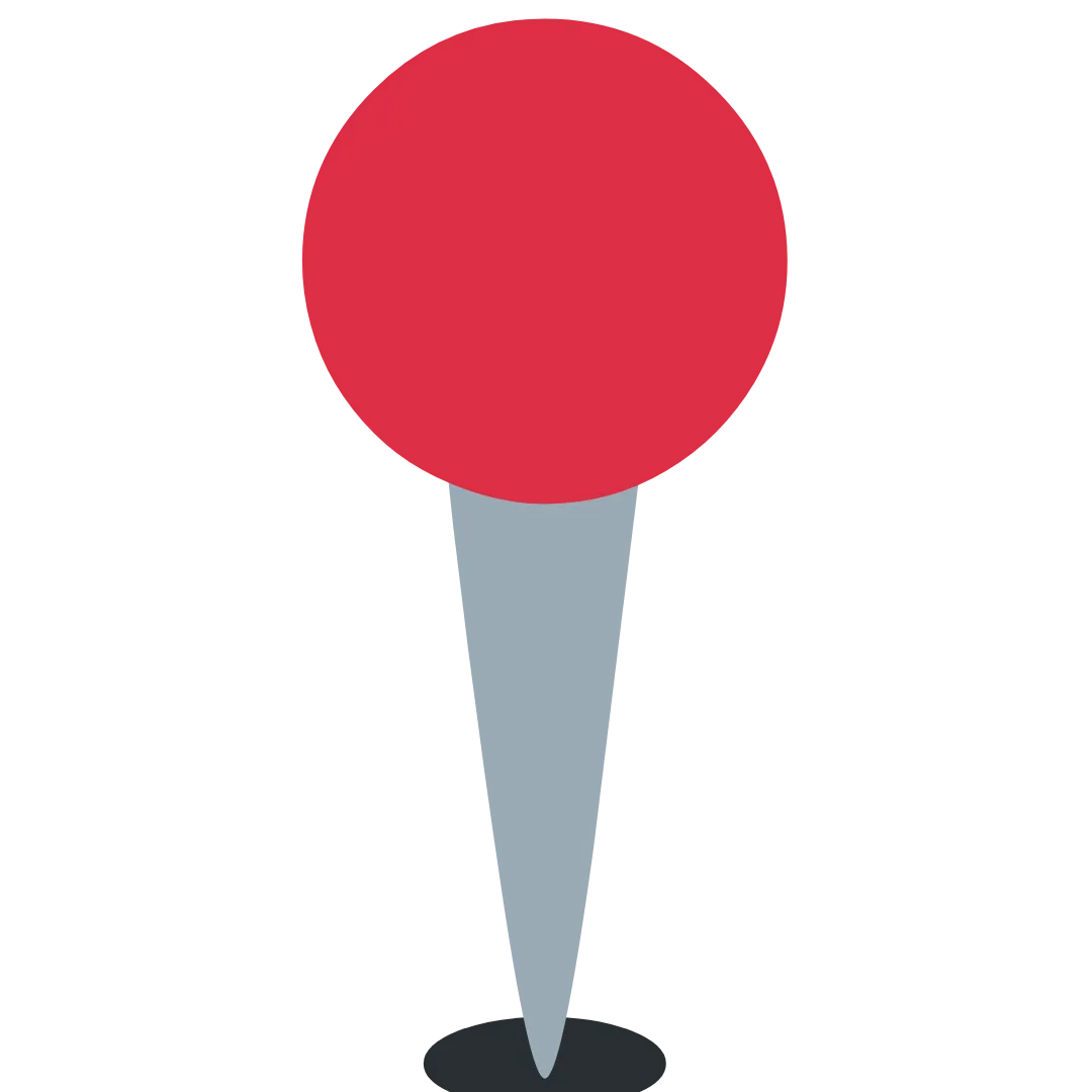 A round pushpin, symbolizing a specific location or targeting.