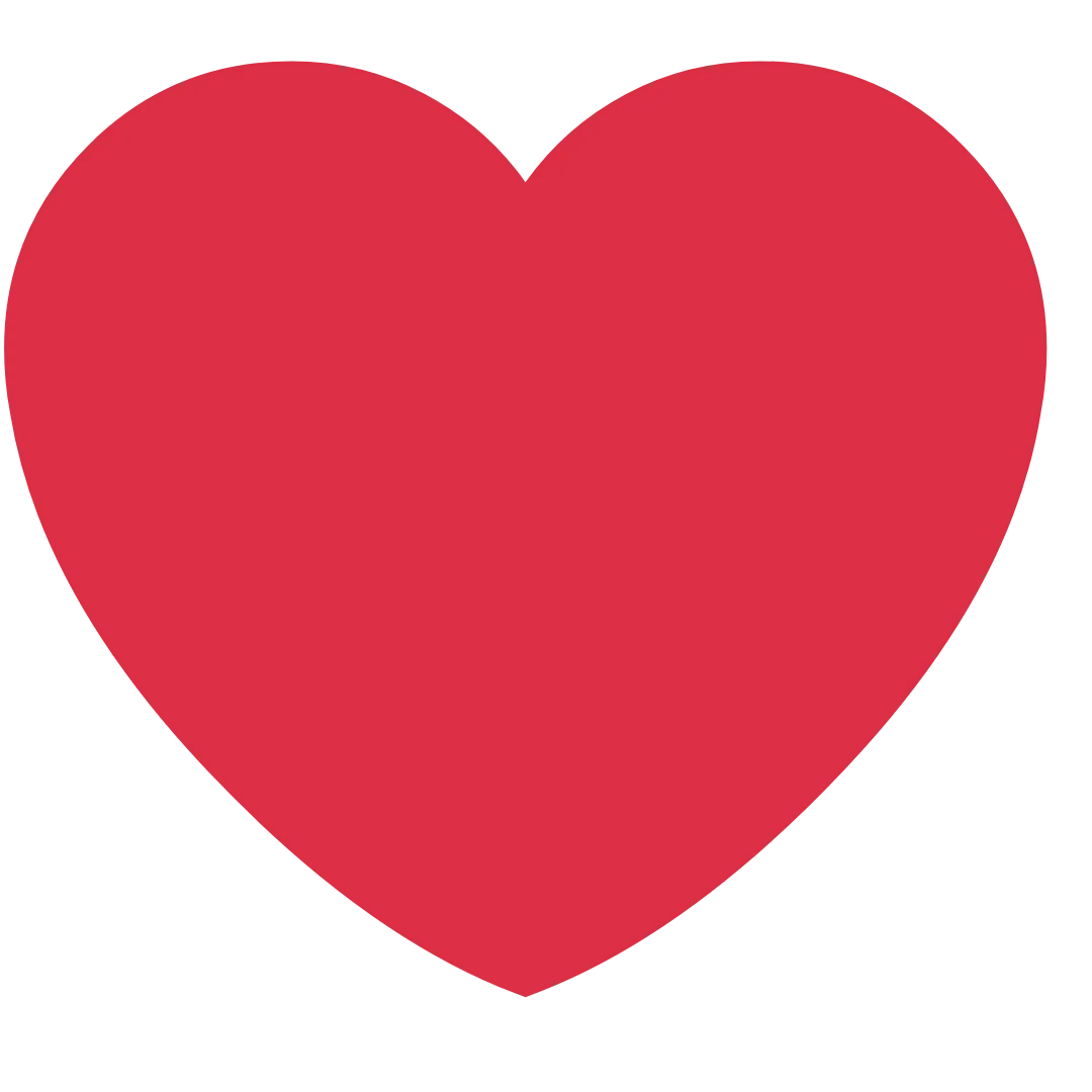 A red heart, symbolizing love and loyalty to a brand.