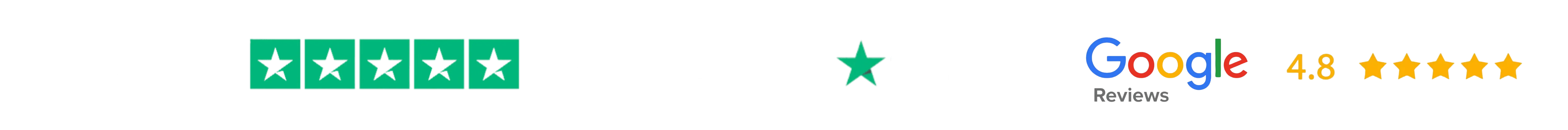 Trustpilot five star rating and Google 4.8 star rating for Hesel Media