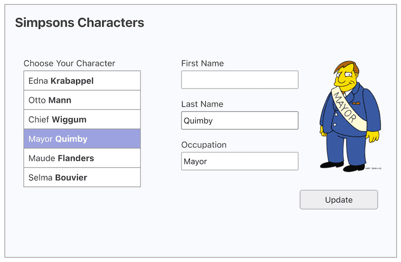 Figure 1: Screen of a simple demo application