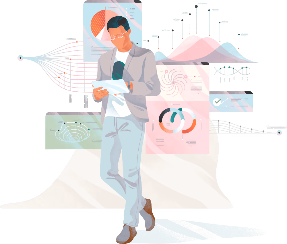 A man checking the analytics of his sales