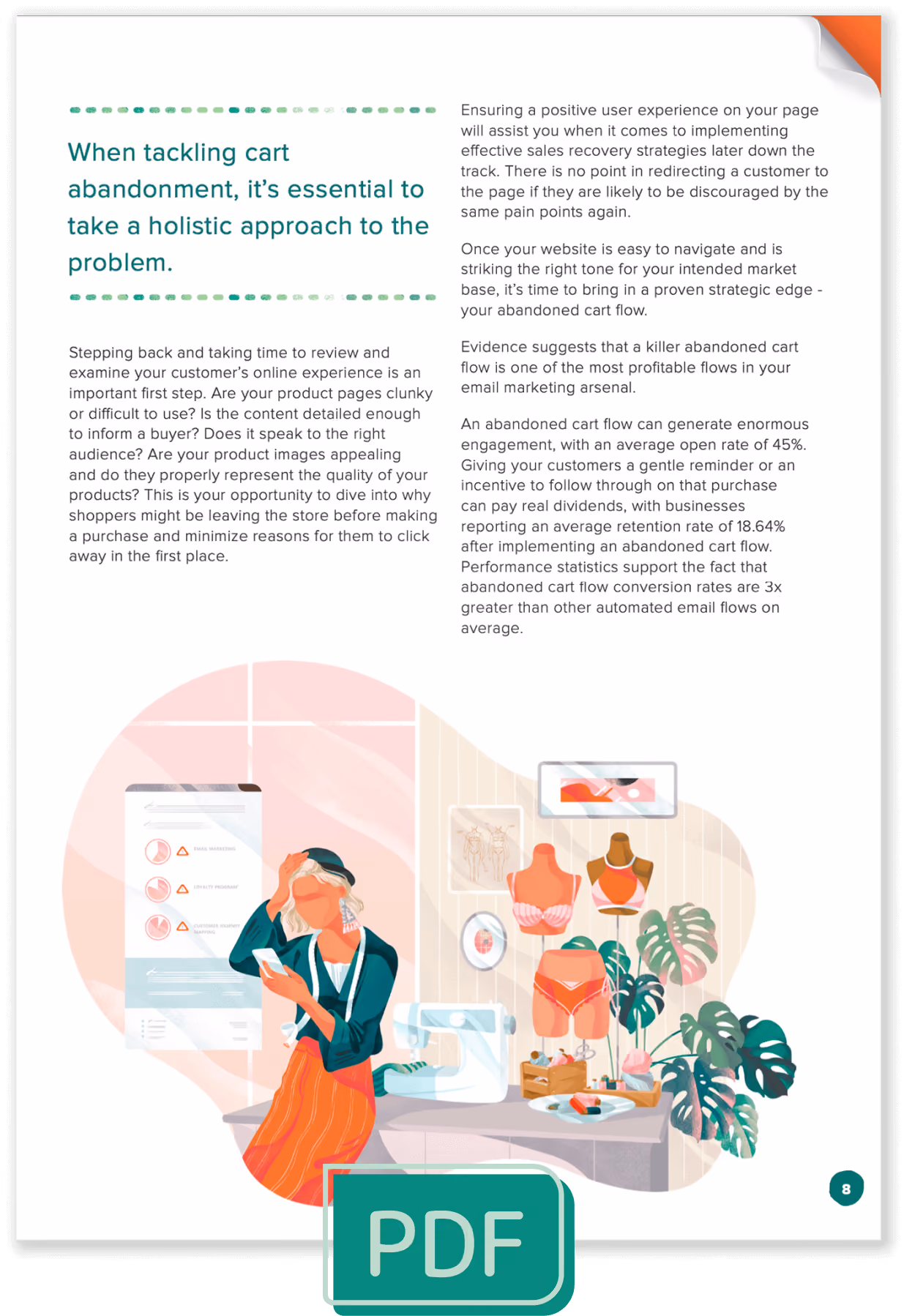 Page example of Klaviyo Abandoned cart flows pdf 