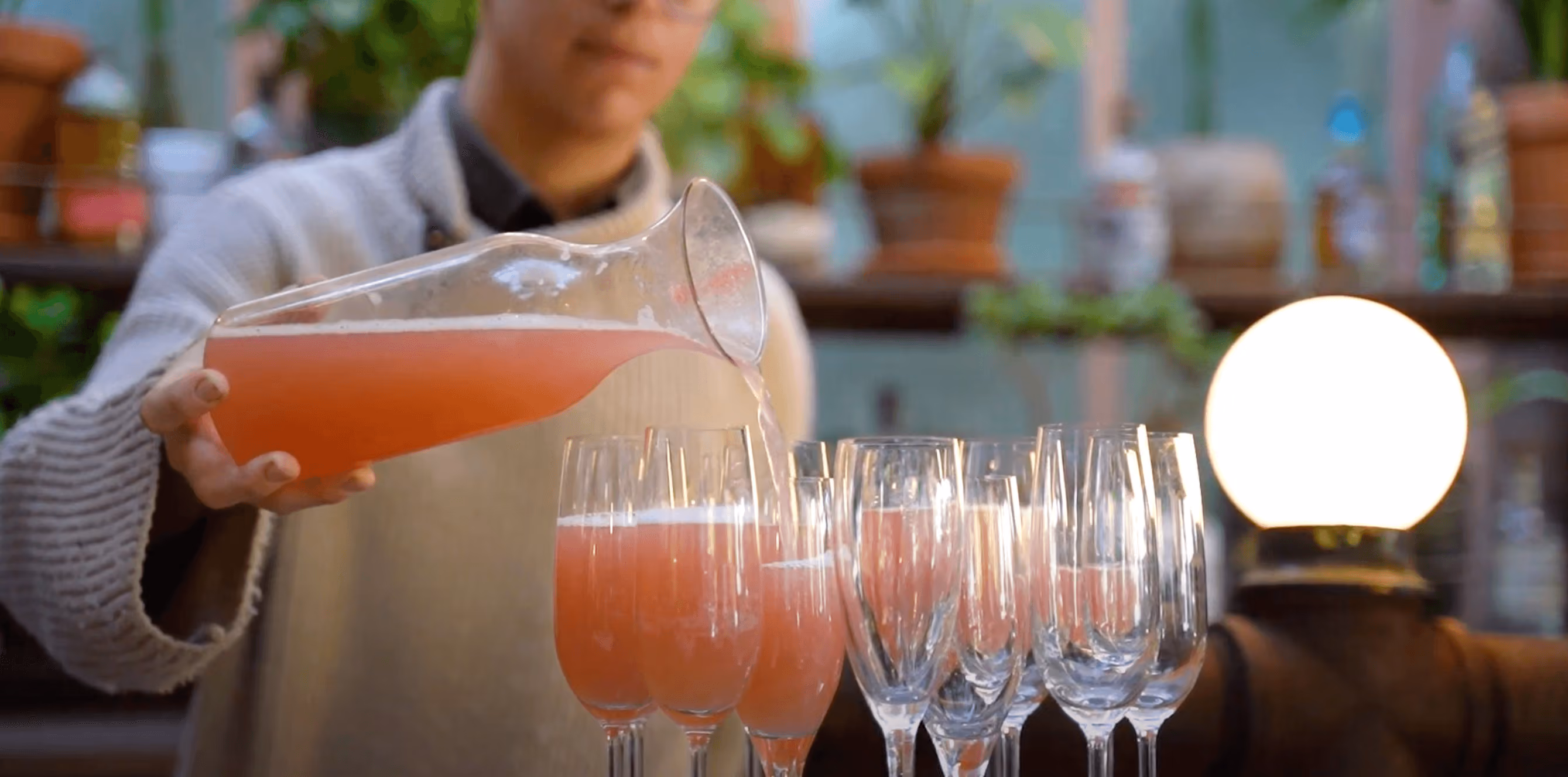 Man serving juice