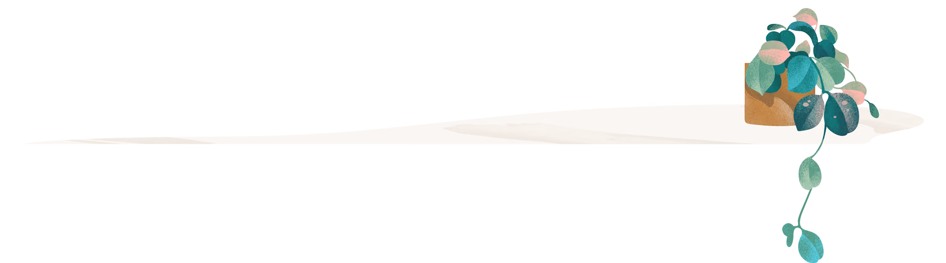 An illustrated page divider with a pot plant.