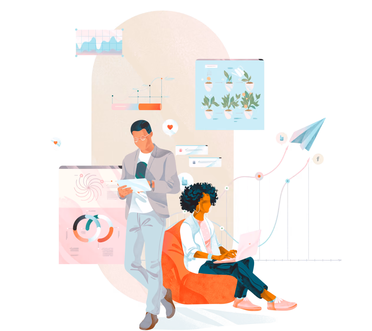 Growth Guru client reviewing her business growth