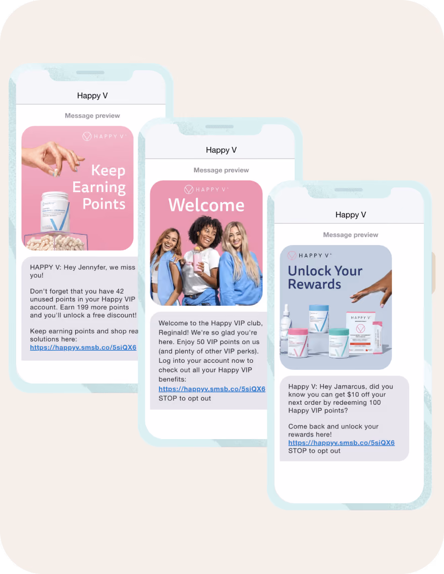 Happy V Message Preview