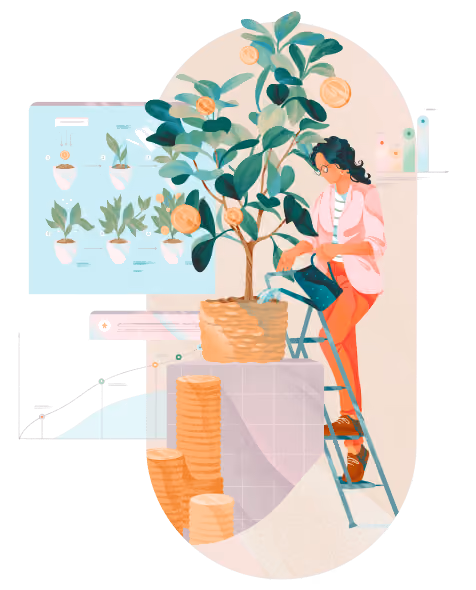 Illustration of the Growth Guru team
