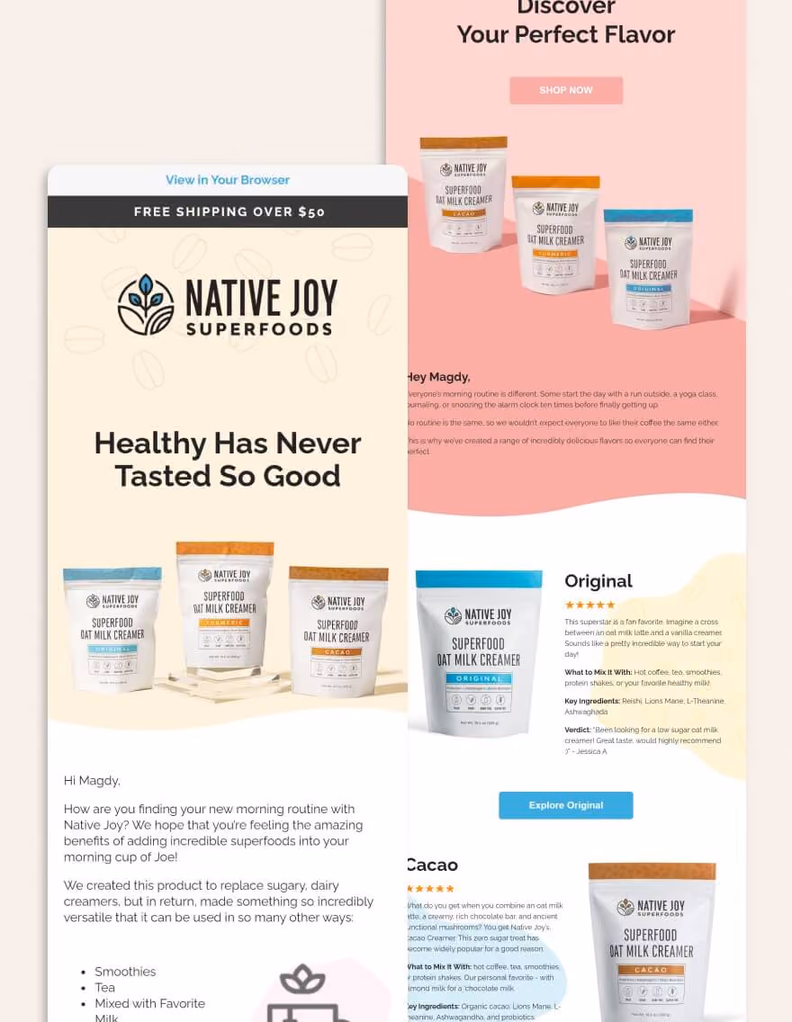 Native Joy Milh Creamer