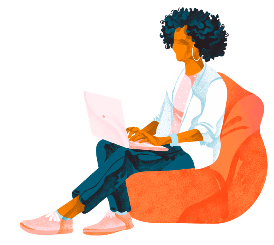 Vector Style Image of Woman using laptop