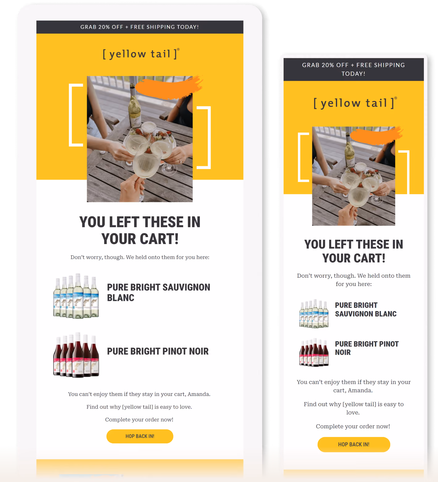 Yellow Tail Reminder Template