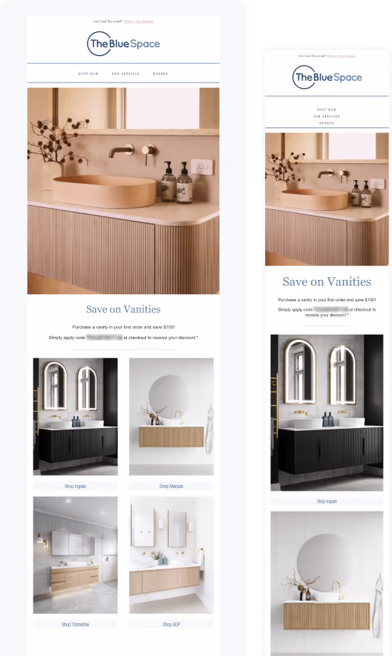 The Blue Space Design Template with Multiple Images