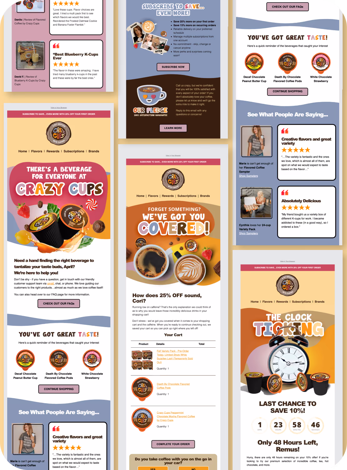Crazy Cups Automated Marketing Email Flows