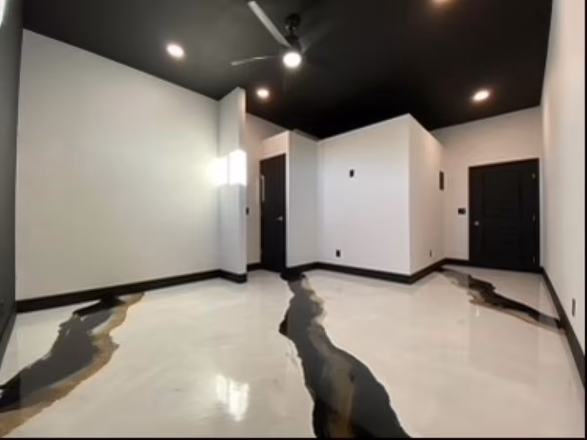White And Black Metallic Epoxy Floor