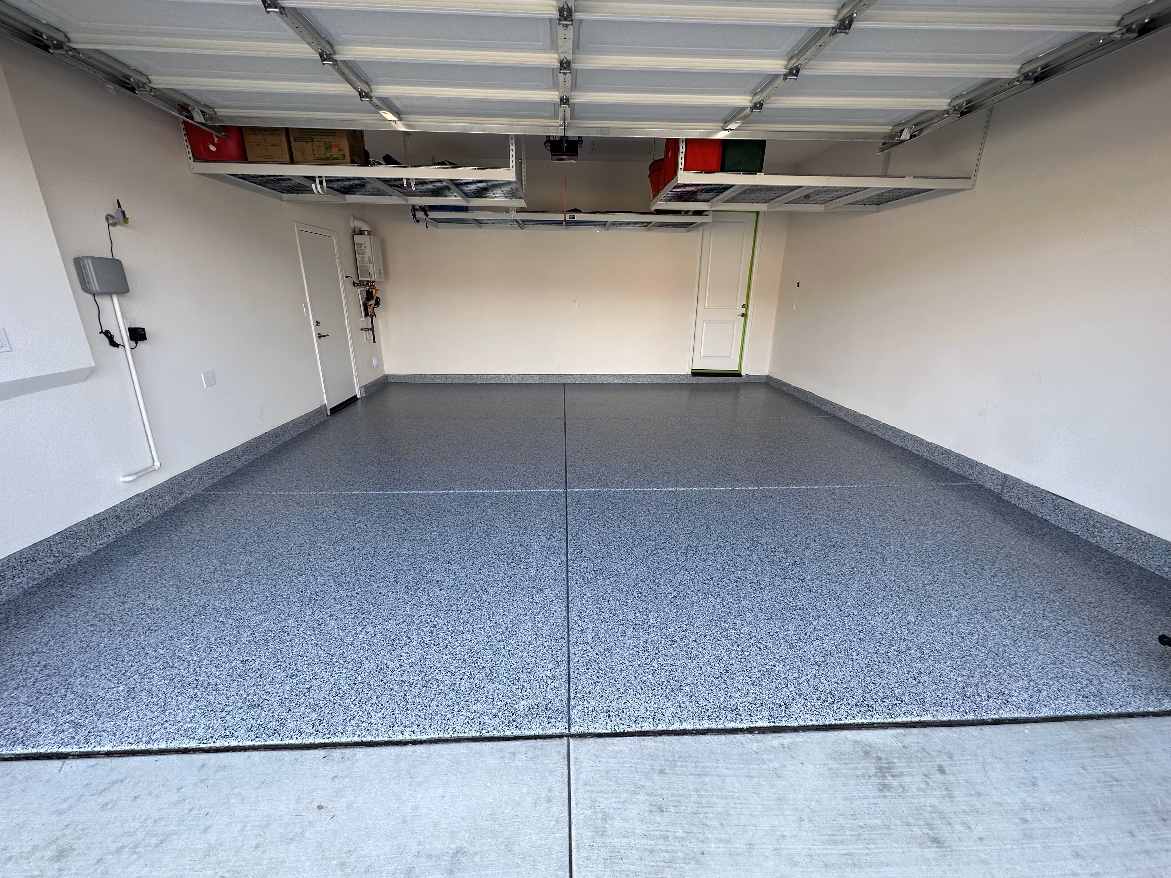 Finished epoxy garage floor coating