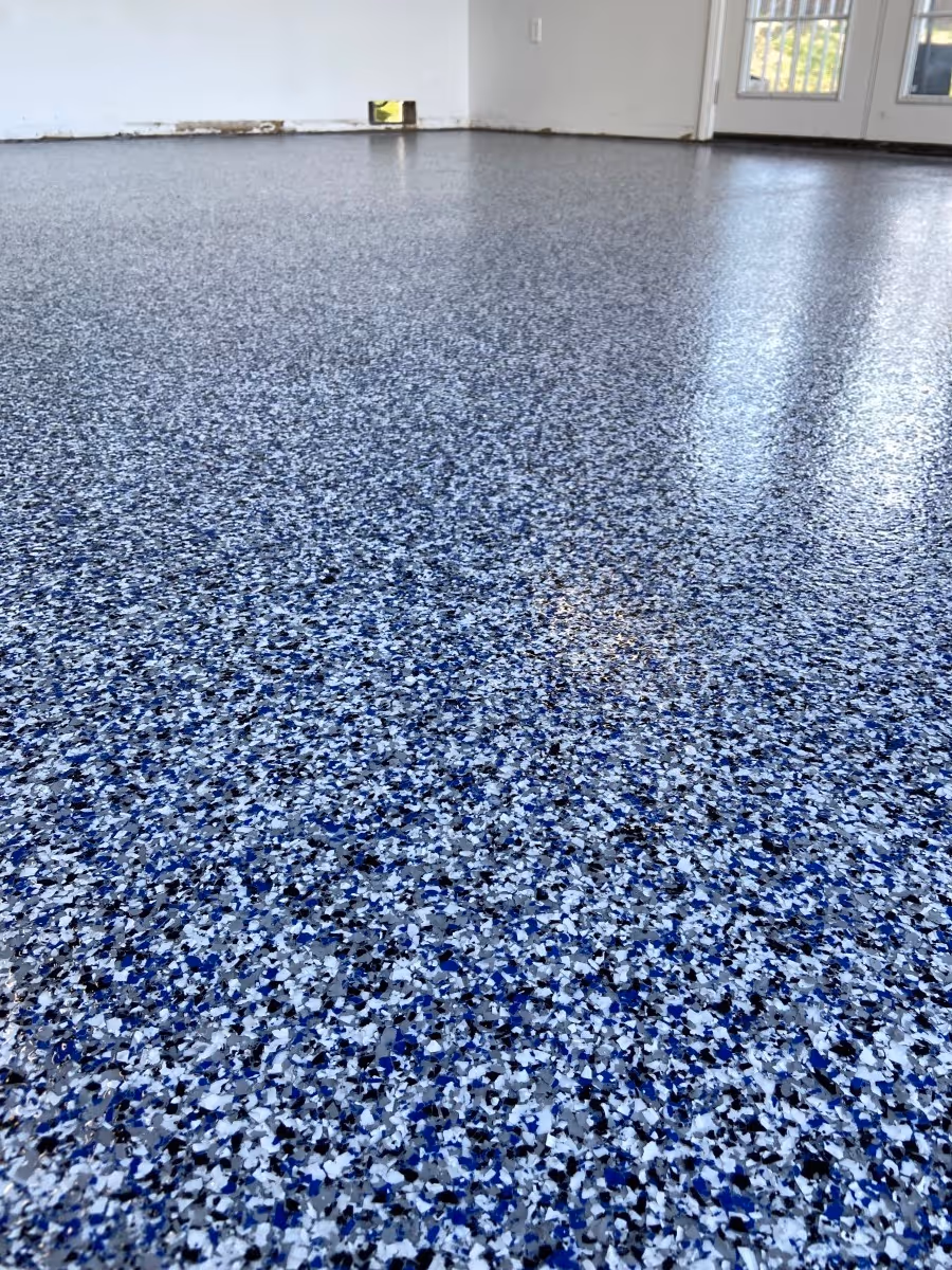Blue Epoxy Flake Flooring In Ontario CA