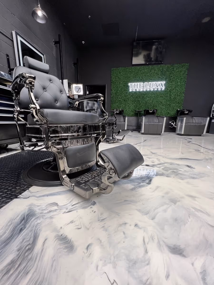 Metallic Epoxy Flooring In Barber Shop