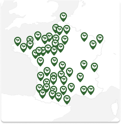 Carte des exploitations accompagnées par SysFarm