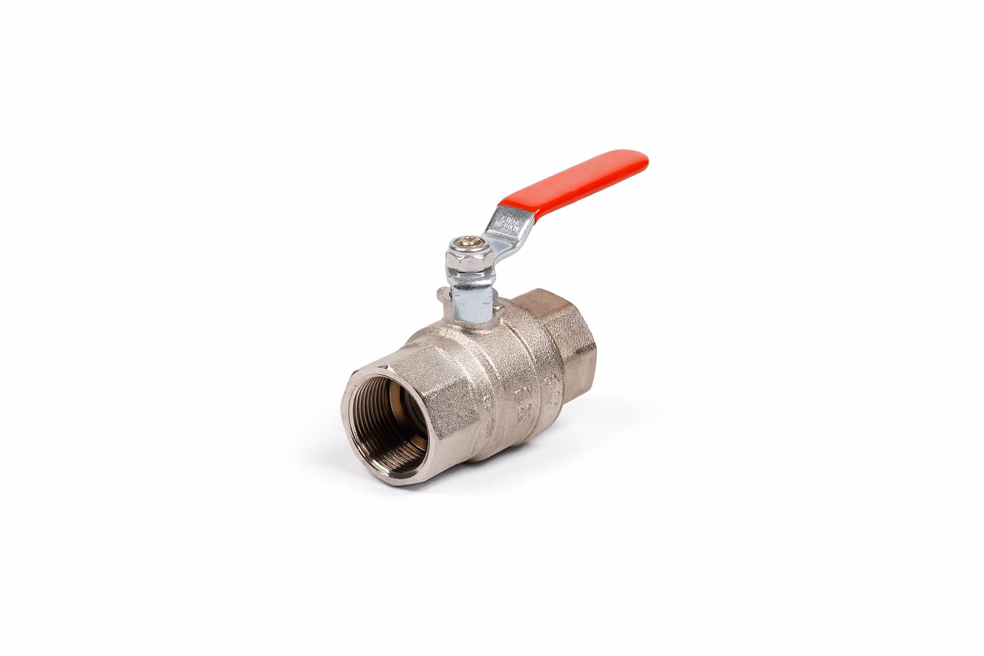 Chrome-plated brass ball valve.