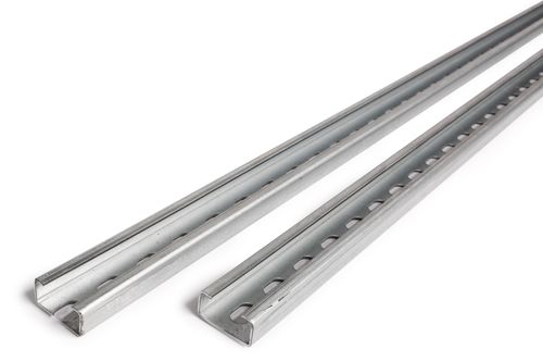 Mounting rails made of galvanized steel.