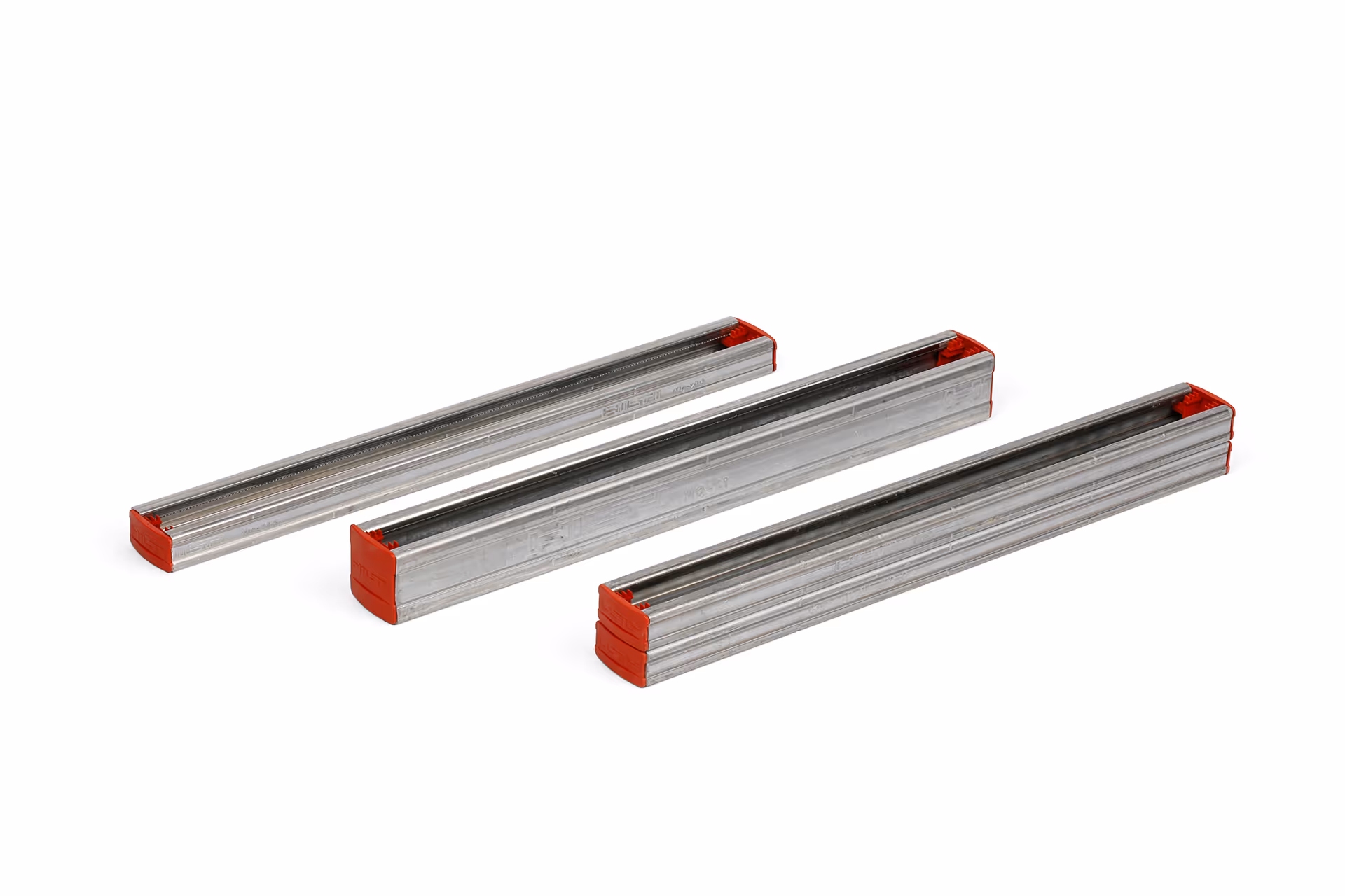 Mounting rails made of galvanized steel.
