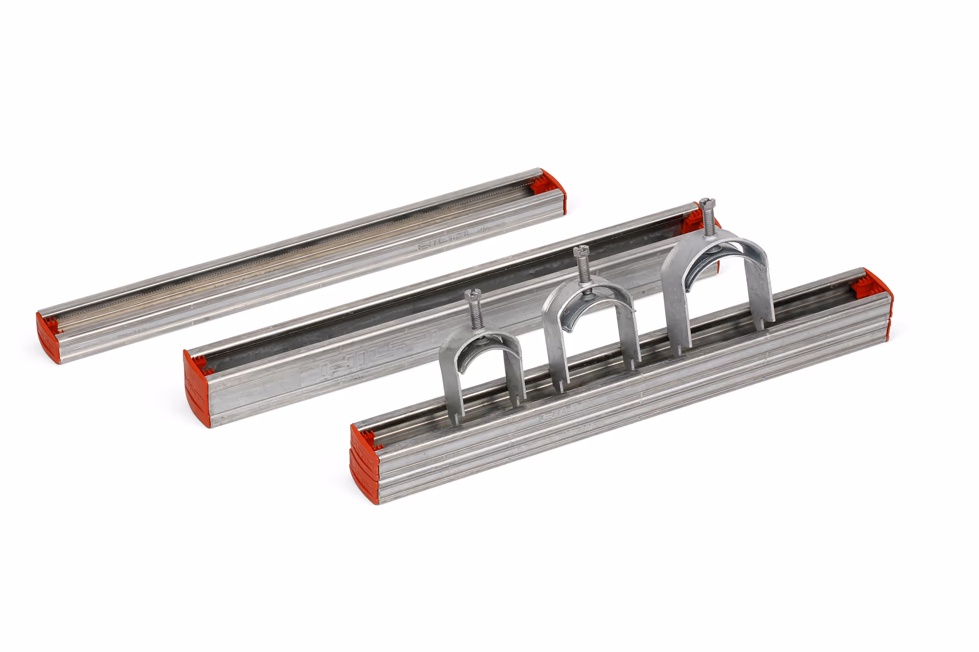 Mounting rails made of galvanized steel.