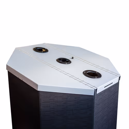 Copertura grigia per le lance di aspirazione quando sono chiuse.