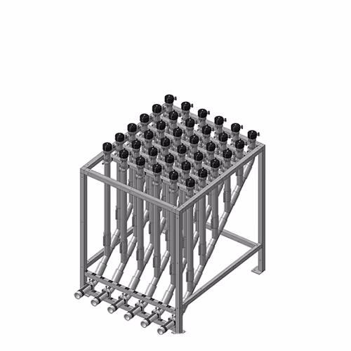 Disegno tecnico del distributore di materiale Michel Vario-Tisch Michel Tube.