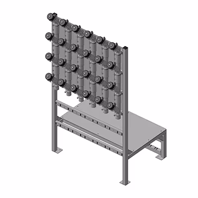 Technical drawing of the Michel Vario station with pipe distributor and cover plate.
