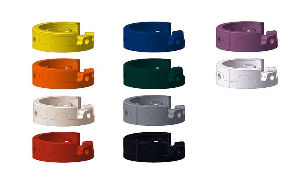 Farbliche Übersicht der Codierringe für die Steckkupplung Switch&Lock 360. 