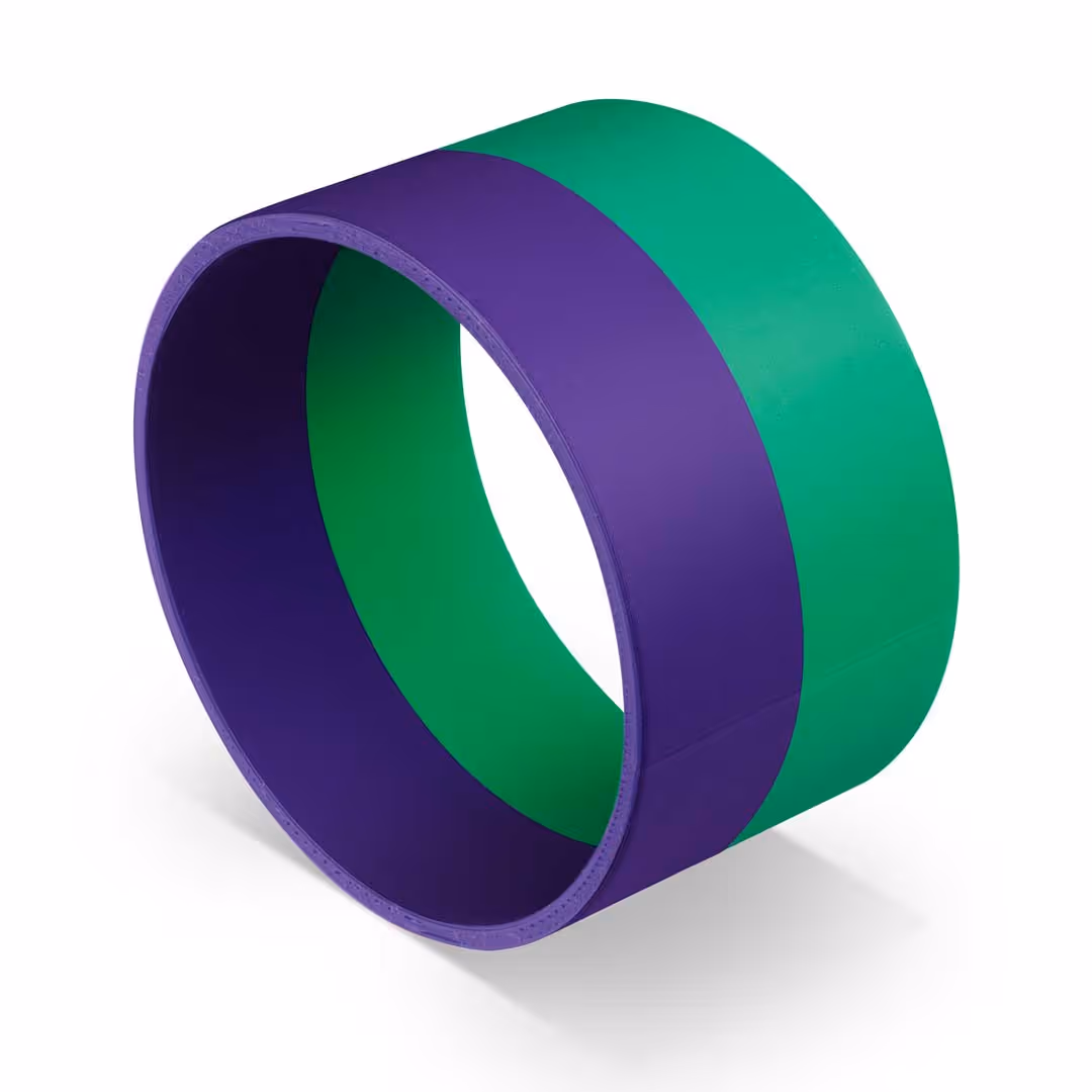 Zweifarbiger Codierring in lila und grün, zur losen Anbringung am Schlauch.