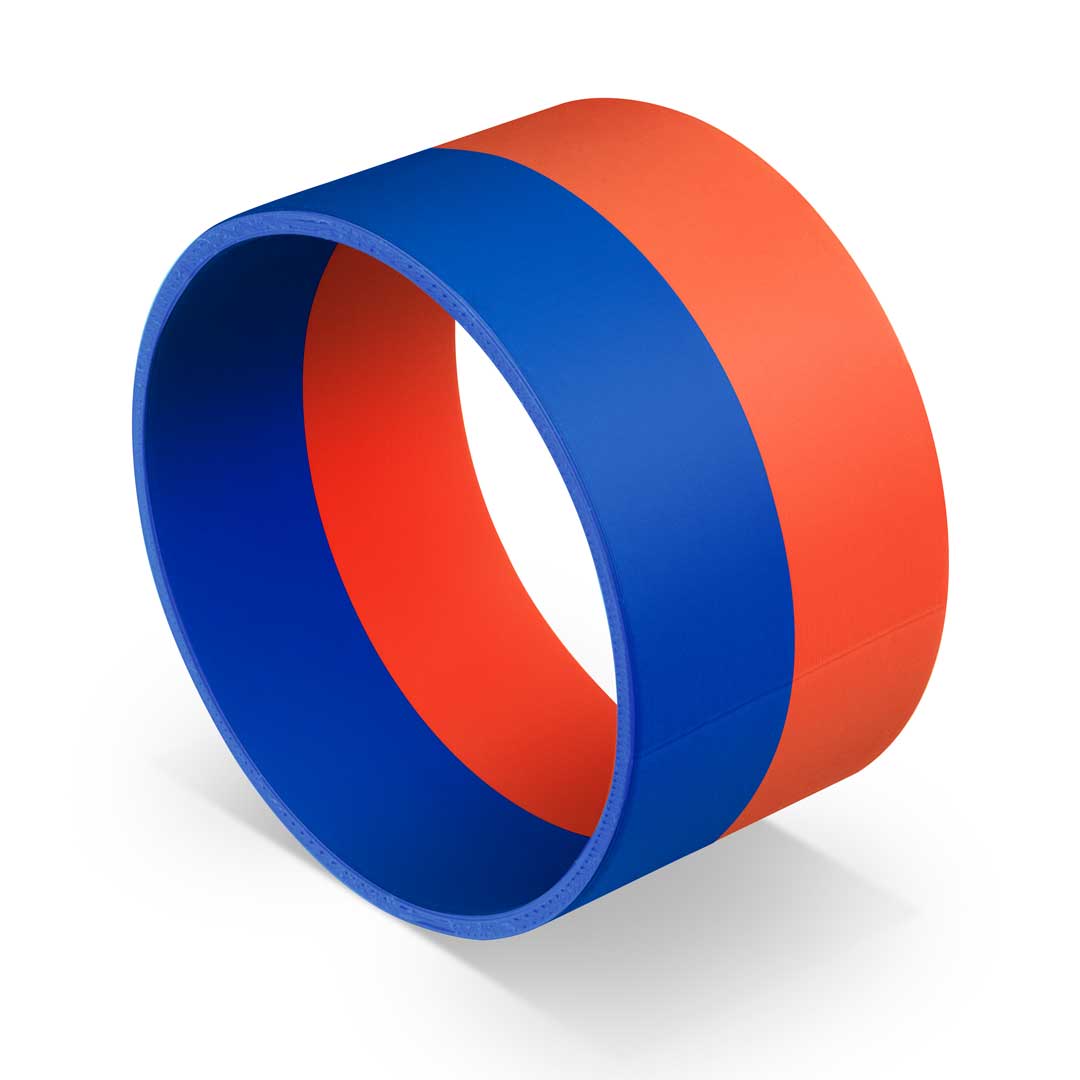 Two-color coding ring in blue and orange, for loose attachment to the hose.