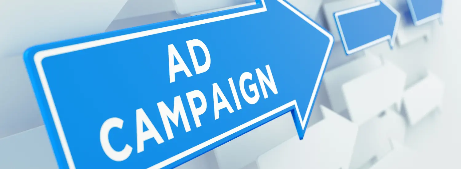 Blue arrow with the text 'Ad Campaign' inside