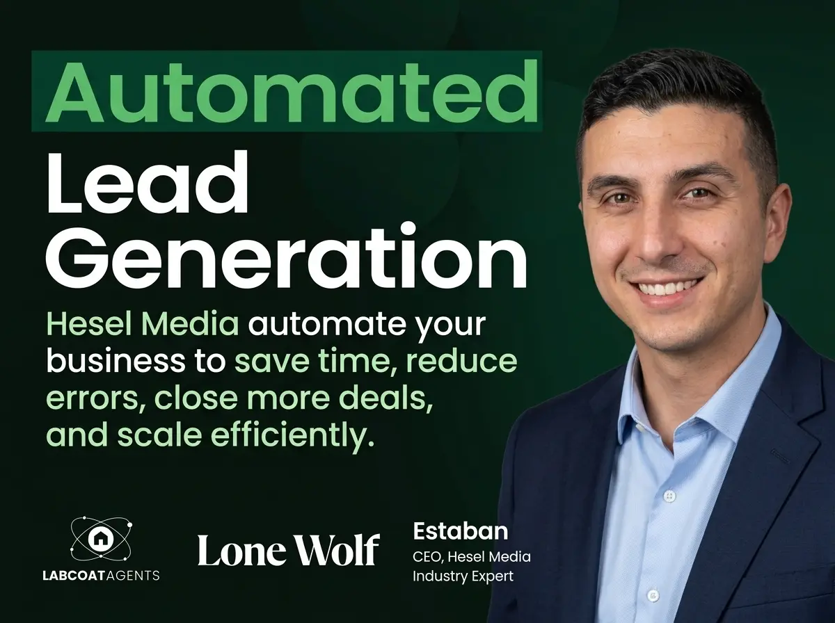 Esteban Andrade, CEO of Hesel Media, on an automated lead generation graphic for real estate investors